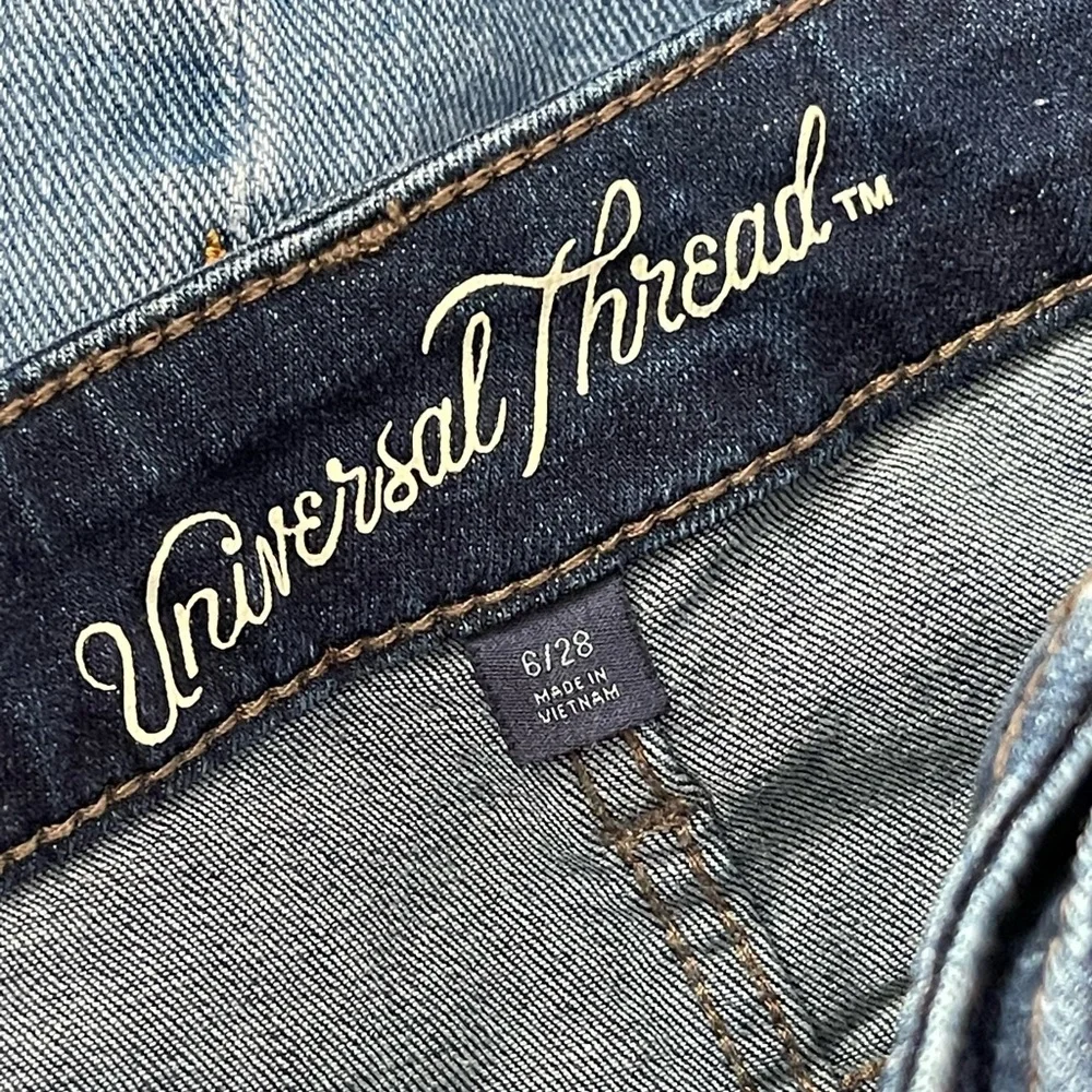 Universal Thread Dark Blue Distressed Denim Shorts
